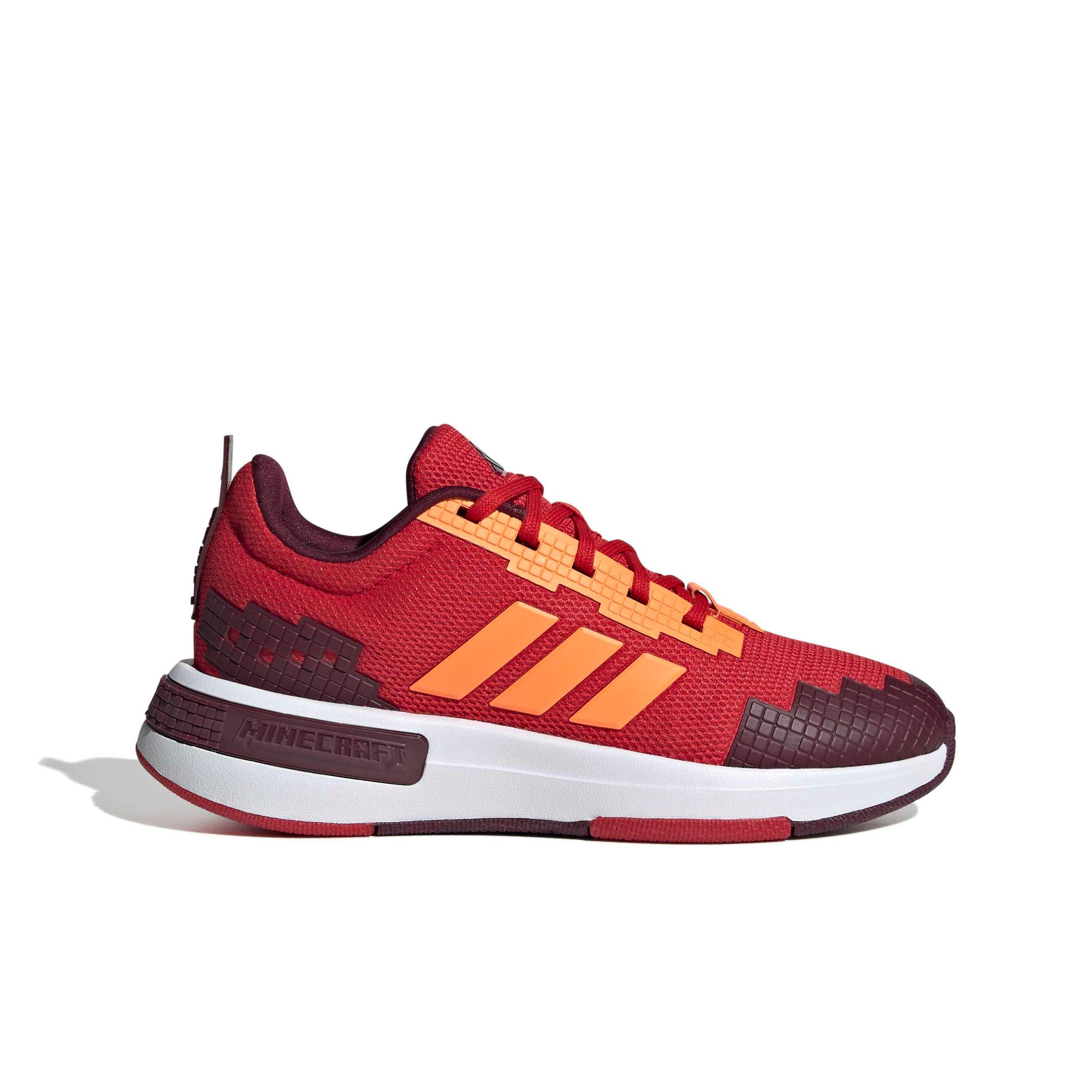 adidas Minecraft Pro "Better Scarlet/Lucid Orange/Maroon" Grade School Boys' Shoe - SCARLET/ORANGE/MAROON